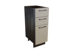Шкаф напольный с 3-мя ящиками SURA Сиэль Ян Атласный серый 30x47,8x81,6 арт.ММК-00015233