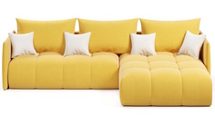 Угловой диван-кровать 4Home Лагуна, 226х155х80 см, Yellow, правый, Еврокнижка