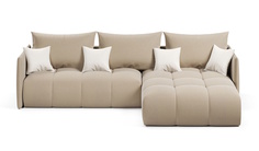 Угловой диван-кровать 4Home Лагуна, 226х155х80 см, Beige, правый, Еврокнижка