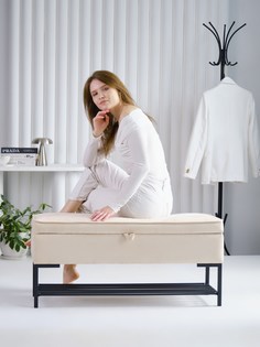 Пуф KamiHome бежевый 101.5x37x47 см