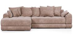 Угловой диван 4Home Nordkisa, 285х190х87 см, велюр Cocoa, Еврокнижка