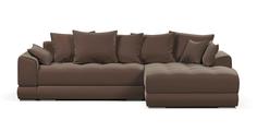 Угловой диван 4Home Nordkisa, 285х190х87 см, велюр Chocolate, Еврокнижка