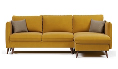 Угловой диван-кровать 4Home Пекин, 247х175х96 см, Yellow, правый, Еврокнижка