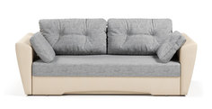 Диван-кровать 4Home Амстердам, 235х97х85 см, рогожка Gray, экокожа, Еврокнижка