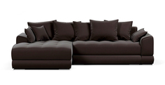 Угловой диван 4Home Nordkisa, 285х190х87 см, велюр Coffee, Еврокнижка
