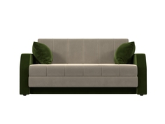 Диван-кровать 4Home Малютка, 154x86x73 см, выкатной, бежевый\зеленый, микровельвет