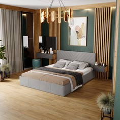 Кровать ТриЯ Милана Велюр Confetti Silver Triya