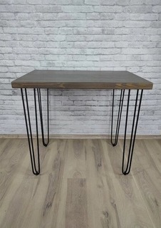 Стол кухонный Solarius Loft металл-дерево 80x70х75, цвет венге с черными ножками-шпильками