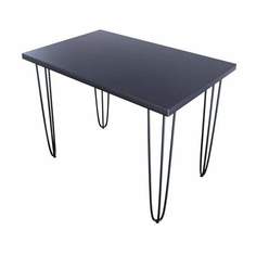 Стол кухонный Solarius Loft металл-дерево 120x70х75, цвет антрацит, черные ножки-шпильки