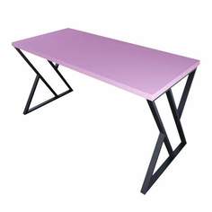 Стол кухонный Solarius Loft с Z-образными ножками 140х80х75, розовый с черными ножками