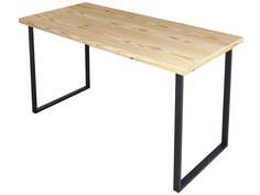 Стол кухонный Solarius Loft металл-дерево 140х80х75, без шлифовки и покраски, черные ножки