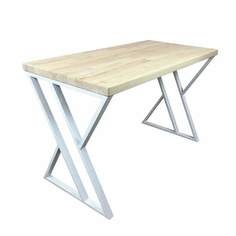 Стол кухонный Solarius Loft с Z-образными ножками 120х70х75, без шлифовки, белые ножки