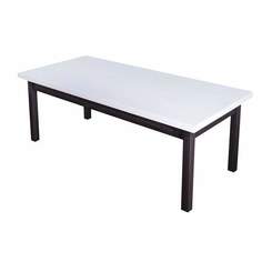 Журнальный стол Solarius Классика дерево 140х70х46, белый с ножками цвета венге