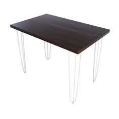 Стол кухонный Solarius Loft металл-дерево 120x70х75,цвет темного дуба, белые ножки-шпильки