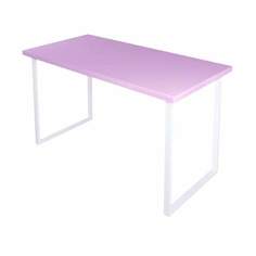 Стол кухонный Solarius Loft металл-дерево 130х60х75, розовый с белыми ножками