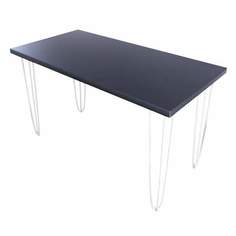 Стол кухонный Solarius Loft металл-дерево 130х60х75, антрацит с белыми ножками-шпильками