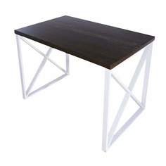 Стол кухонный Solarius Loft с крестообразными ножками 120х60х75, темный дуб, белые ножки