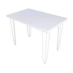 Стол кухонный Solarius Loft металл-дерево 110x60х75, белый, ножки-шпильки