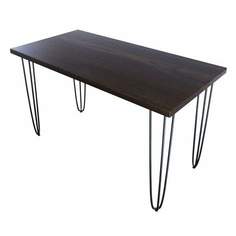 Стол кухонный Solarius Loft металл-дерево 140х60х75,темный дуб с черными ножками-шпильками