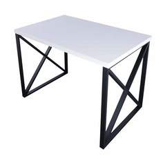 Стол кухонный Solarius Loft с крестообразными ножками 120х70х75, белый с черными ножками