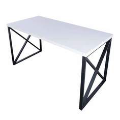 Стол кухонный Solarius Loft с крестообразными ножками 140х80х75, цвет белый, черные ножки