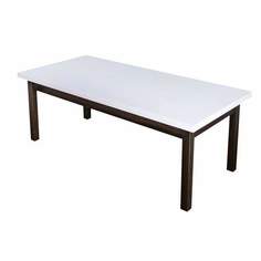 Журнальный стол Solarius Классика дерево 140х70х46, белый с ножками цвета темного дуба