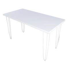 Стол кухонный Solarius Loft металл-дерево 140х70х75, белый с ножками-шпильками