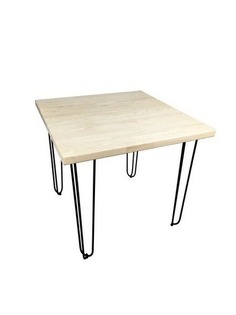 Стол кухонный Solarius Loft металл-дерево 70х70х75, лакированный, черные ножки-шпильки