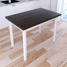 Стол кухонный Solarius Классика дерево 110х60х75, цвет темный дуб с белыми ножками