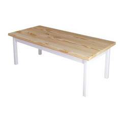 Журнальный стол Solarius Классика дерево 140х70х46, лакированный с белыми ножками