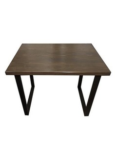 Стол кухонный Solarius Loft металл-дерево 110х75х75, цвет венге с черными ножками