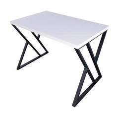 Стол кухонный Solarius Loft с Z-образными ножками 120х70х75, белый с черными ножками