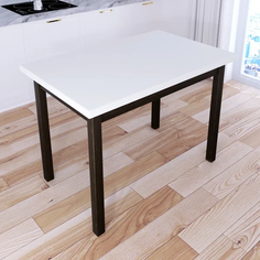 Стол кухонный Solarius Классика дерево 90х60х75, белый с ножками цвета темный дуб