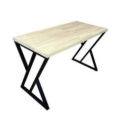 Стол кухонный Solarius Loft с Z-образными ножками 130х60х75, без шлифовки, черные ножки