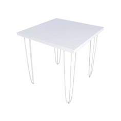 Стол кухонный Solarius Loft металл-дерево 60x60х75, белый с ножками-шпильками