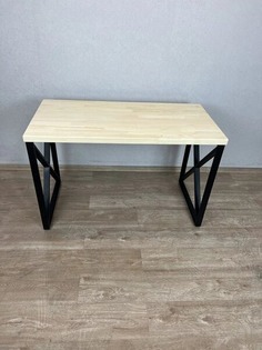 Стол кухонный Solarius Loft 100х70х75 без шлифовки, черные ножки