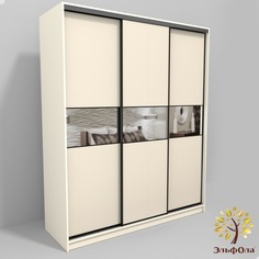 Шкаф-купе ЭльфОла Шкаф купе Гамма, 175х45х220 см, слоновая кость