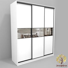 Шкаф-купе ЭльфОла Шкаф купе Гамма, 175х60х220 см, белый
