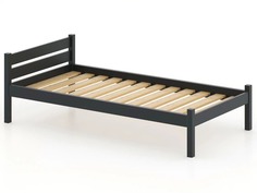 Кровать односпальная Solarius Классика реечное основание 190х100, цвет антрацит