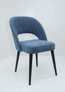 Стул для кухни Ракушка Качественная мебель СТ105BLUE3 черные ножки.