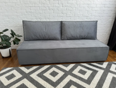 Диван-кровать MF-SOFA Лофт мини, 187х87х76 см, серый велюр