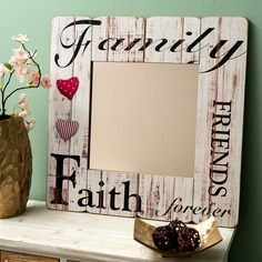 Декоративное зеркало Хит-декор "Family Friends Faith forever" 09036