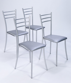 Стул Мир Мебели Хокко серый металлик 38x39x95 см, экокожа, 4 шт