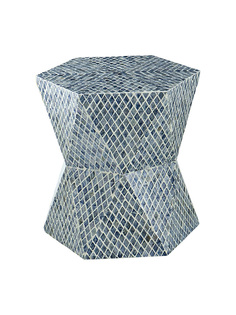 Столик Glasar с отделкой раковинами устриц 49х49x50 см, МДФ ГЛАСАР