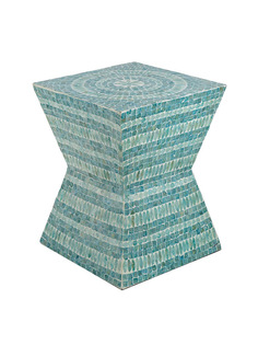 Столик Glasar с отделкой раковинами устриц 35x35x45 см, МДФ ГЛАСАР