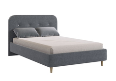 Кровать НОНТОН Лео, 120х200 см, велюр графит / галька Mebelson