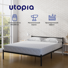 Кровать металлическкая UTOPIA Base 200х140, черная
