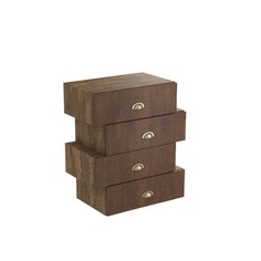 Комод Чемодан, 620х350х740 4 ящика 620, Коричневый камень, Ржавый камень No Brand