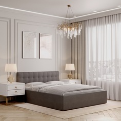 Кровать полутороспальная DivalDo Венеция 120х200 с матрасом, темно-серая