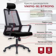 Кресло для сотрудников (MAS-A817) "VIKING-91" (сетка/черный) Хорошие кресла